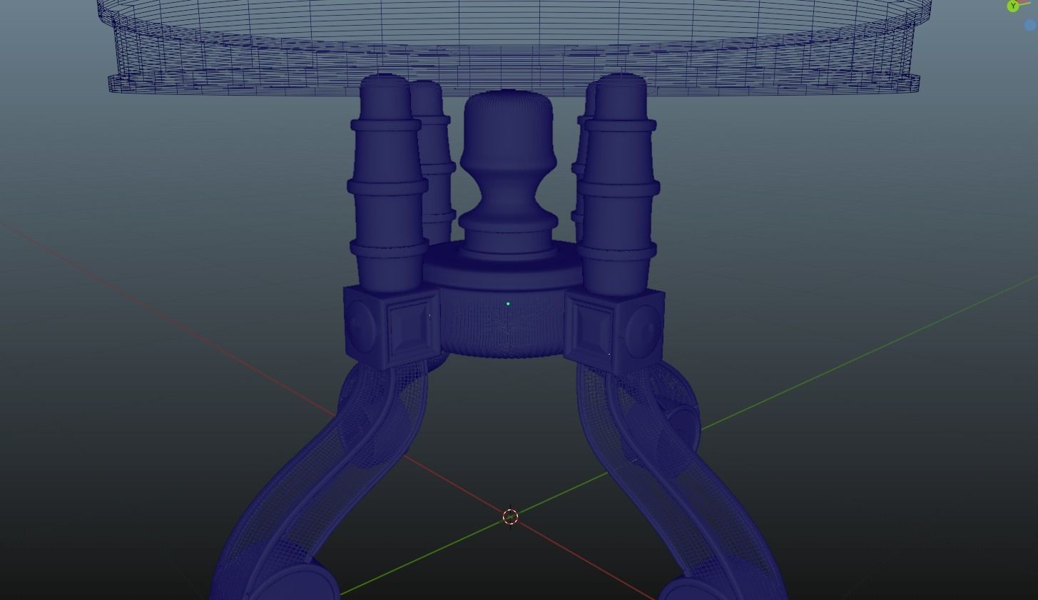 Medieval Table 3D model_4