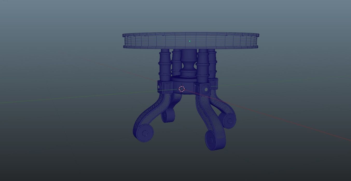 Medieval Table 3D model_3