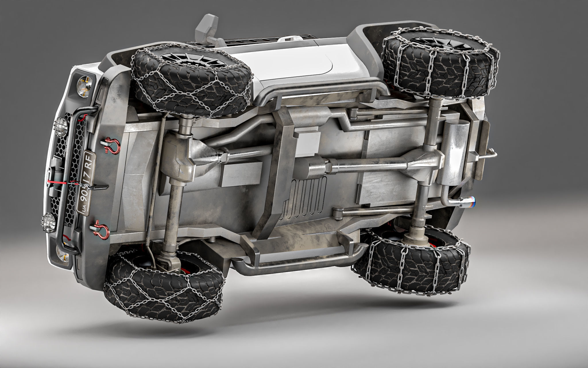 Customizable Suv 4x4 Offroad Vehicle for Unity3D Low-poly 3D model_13