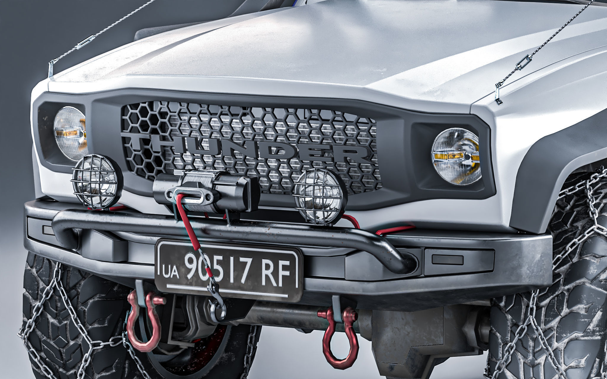 Customizable Suv 4x4 Offroad Vehicle for Unity3D Low-poly 3D model_12