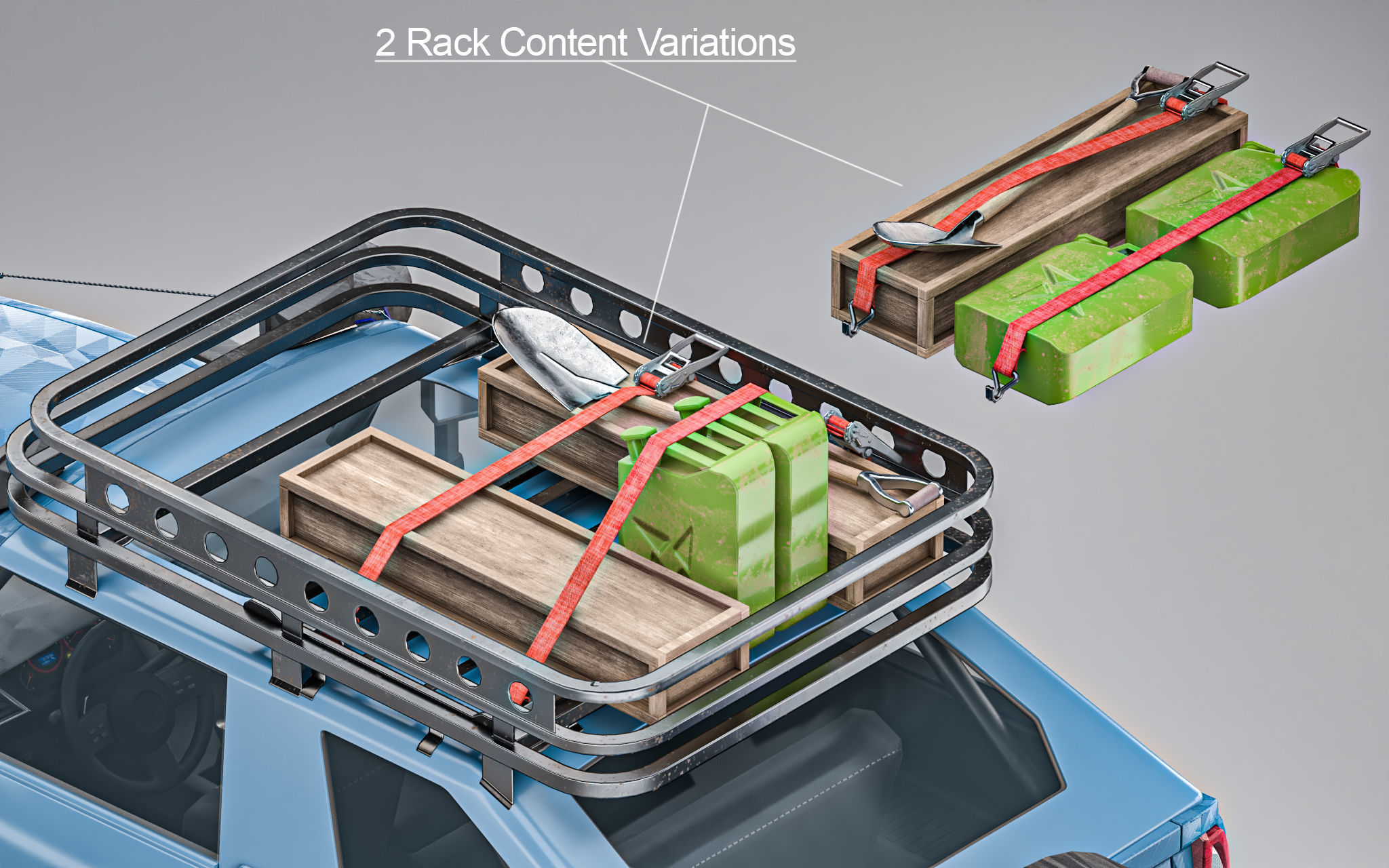 Customizable Suv 4x4 Offroad Vehicle for Unity3D Low-poly 3D model_16