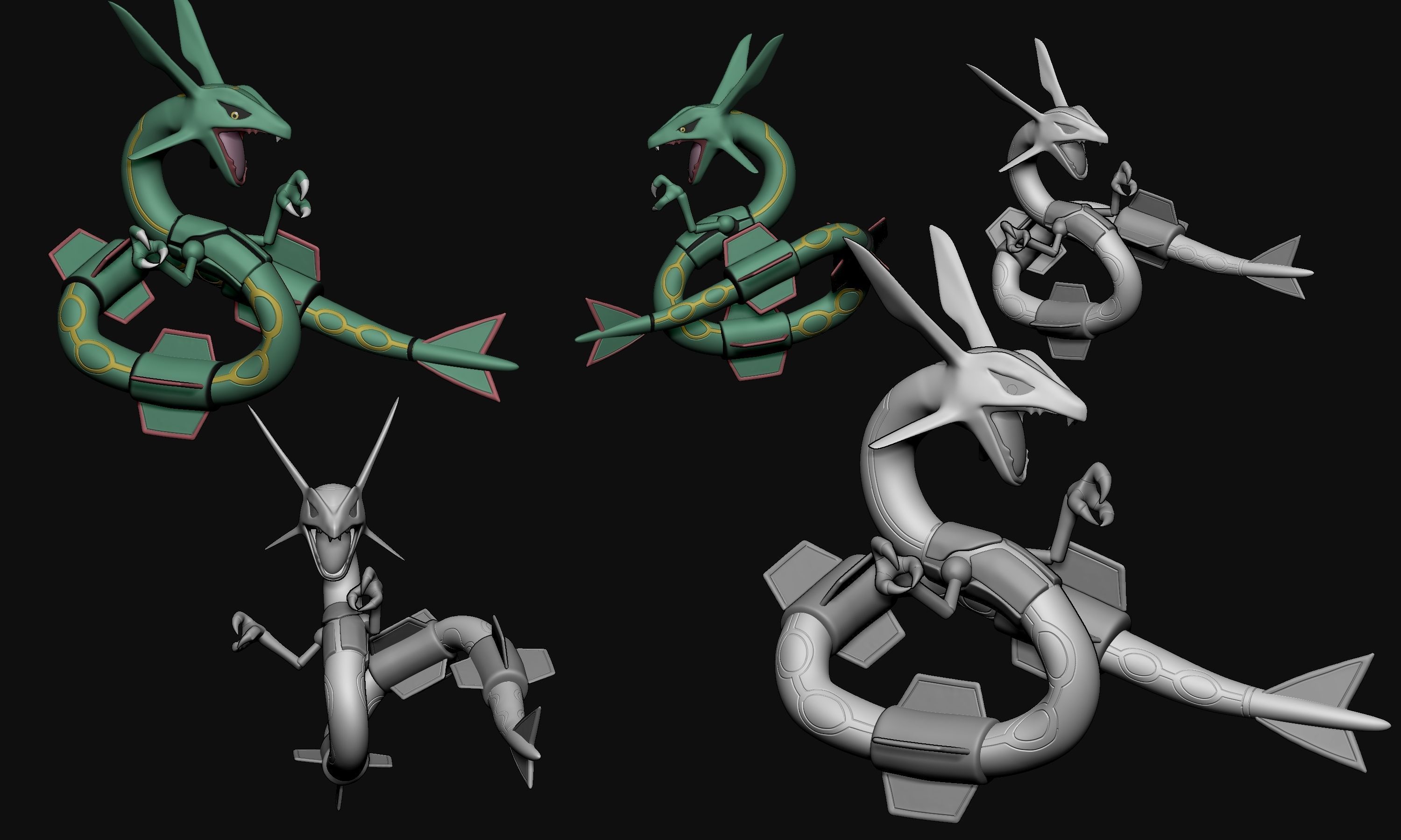 Pokemon - Rayquaza 3D print model_3