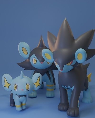 Pokemon - Shinx Luxio and Luxray 3D print model