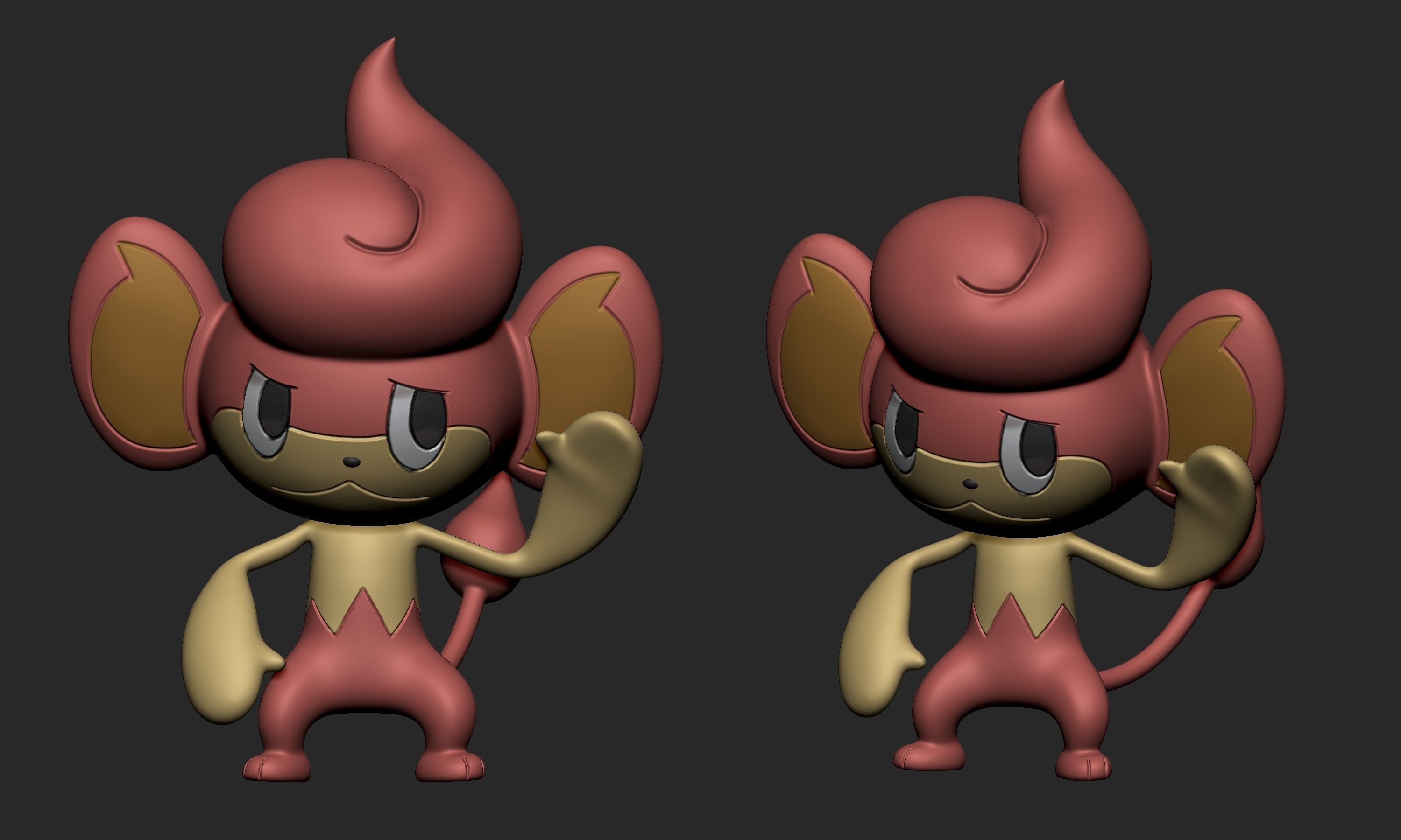 Pokemon - Panpour Pansage and Pansear  3D print model_6