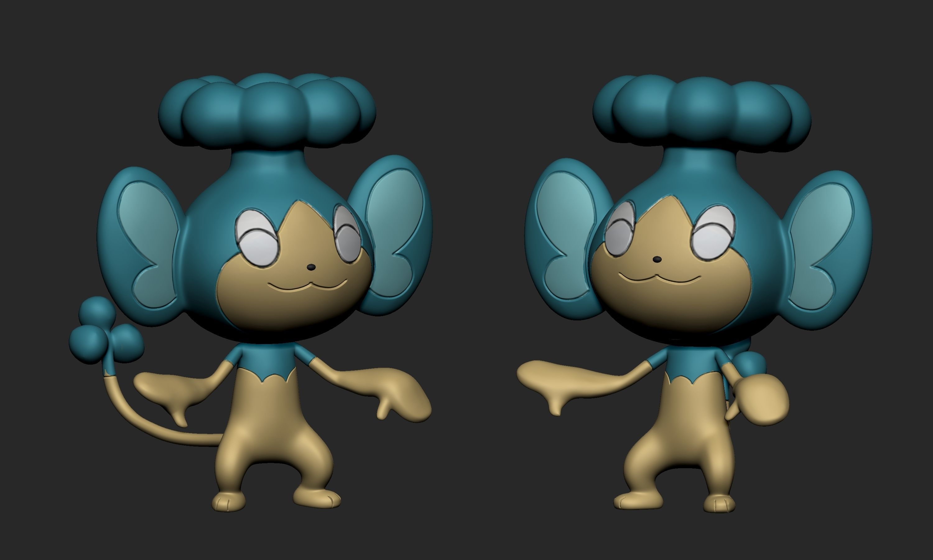 Pokemon - Panpour Pansage and Pansear  3D print model_2