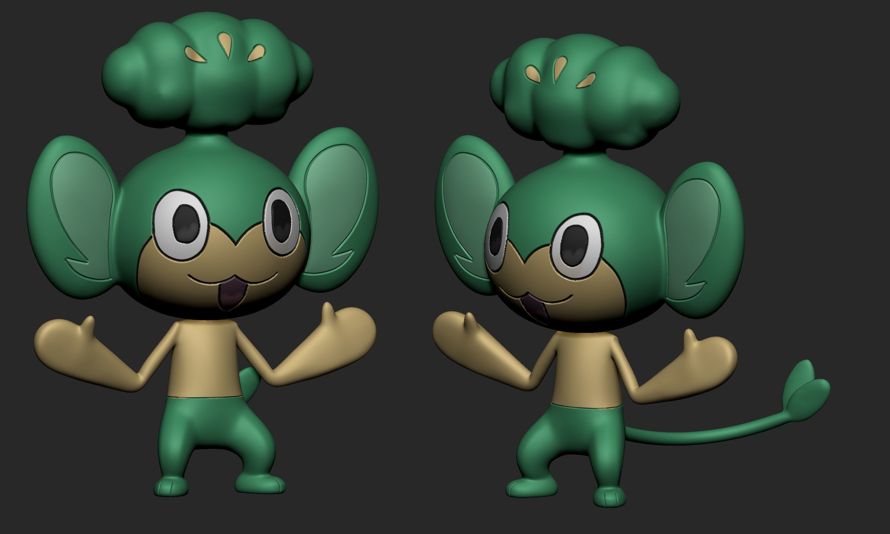 Pokemon - Panpour Pansage and Pansear  3D print model_4