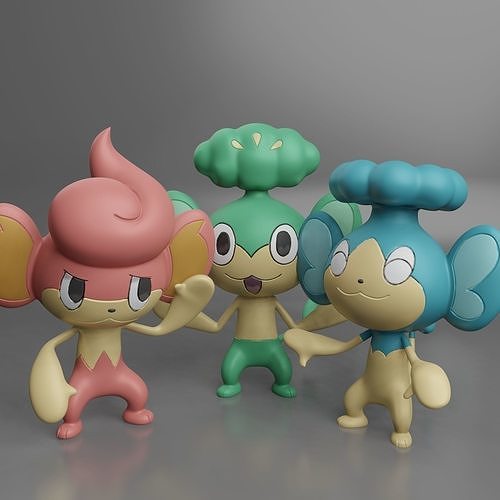 Pokemon - Panpour Pansage and Pansear  3D print model