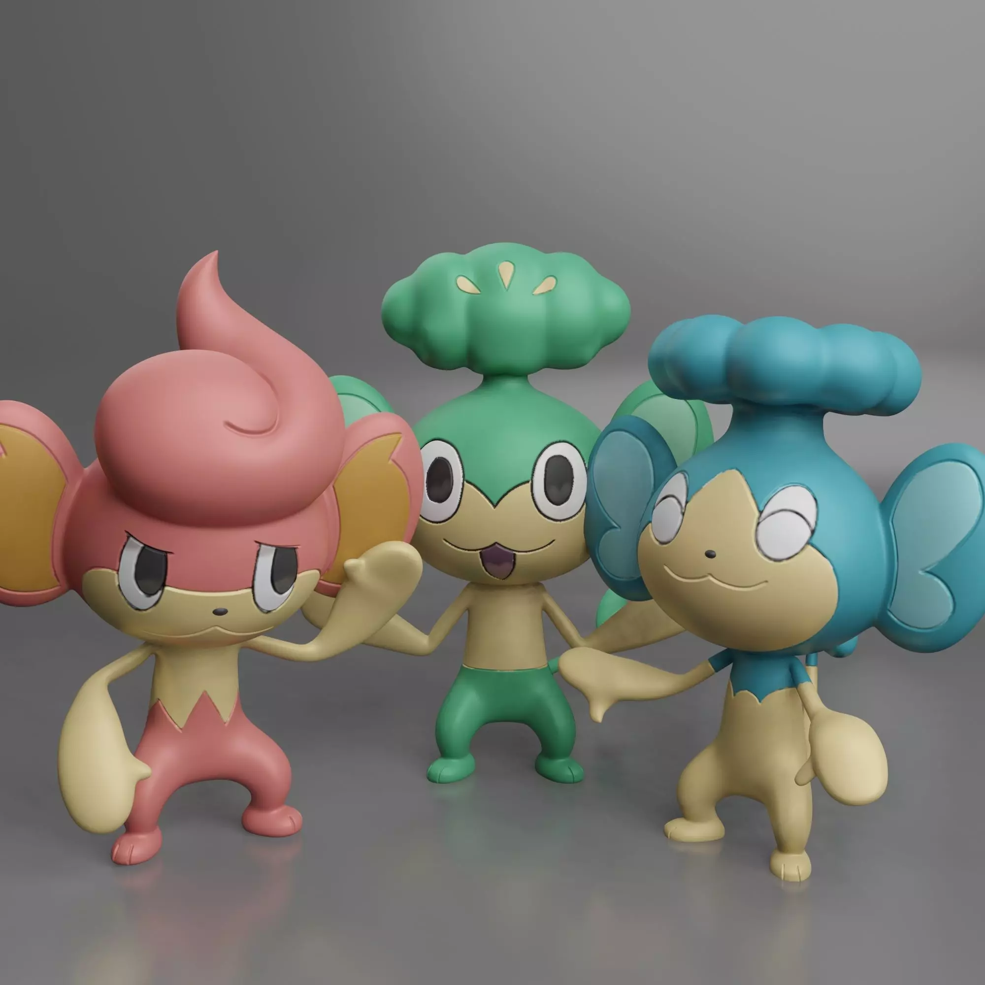 Pokemon - Panpour Pansage and Pansear  3D print model_0
