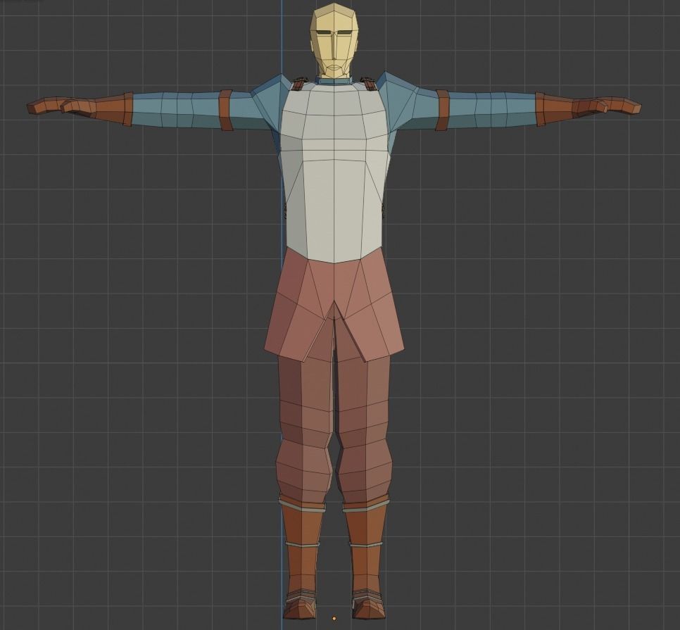 Low Poly Adventurer animated character holding sword Free low-poly 3D model_29
