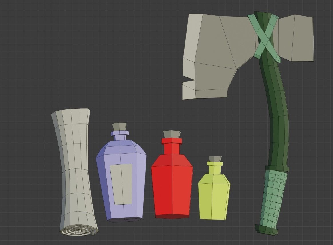 Low Poly Adventurer animated character holding sword Free low-poly 3D model_22