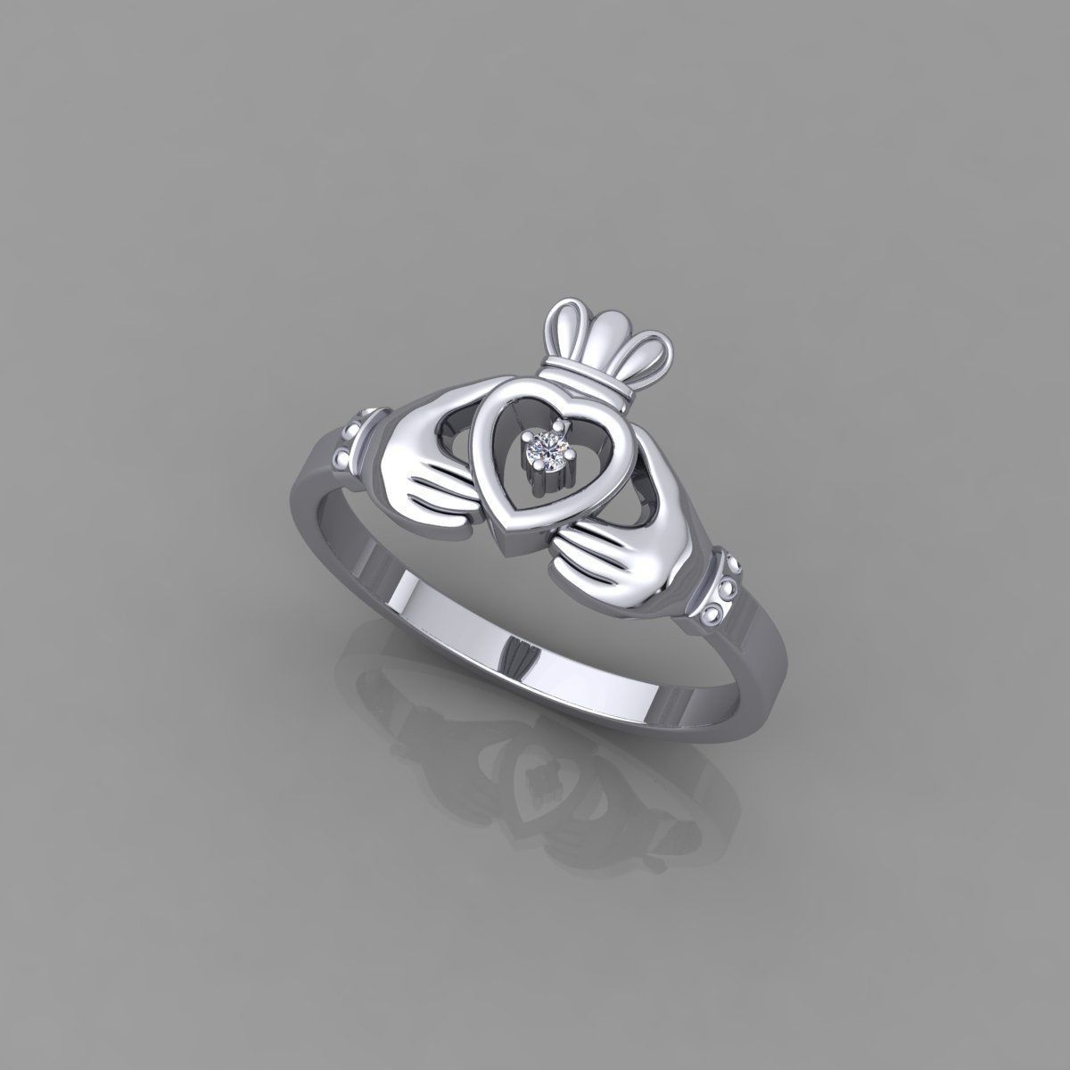 Heart Hand Ring 3d Model and render Detail  3D print model_6