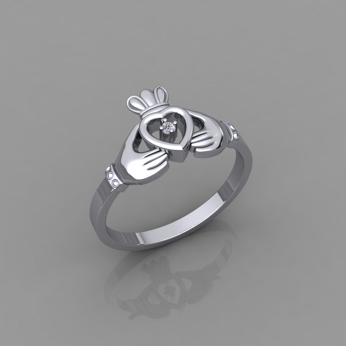 Heart Hand Ring 3d Model and render Detail  3D print model_2