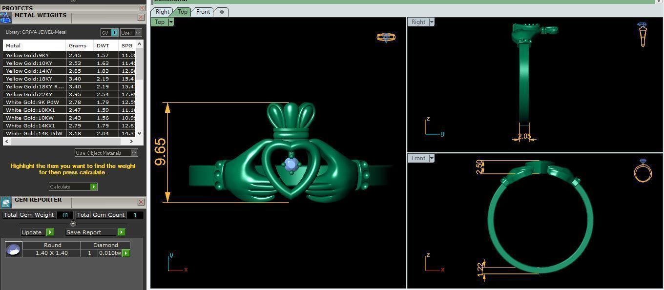 Heart Hand Ring 3d Model and render Detail  3D print model_4