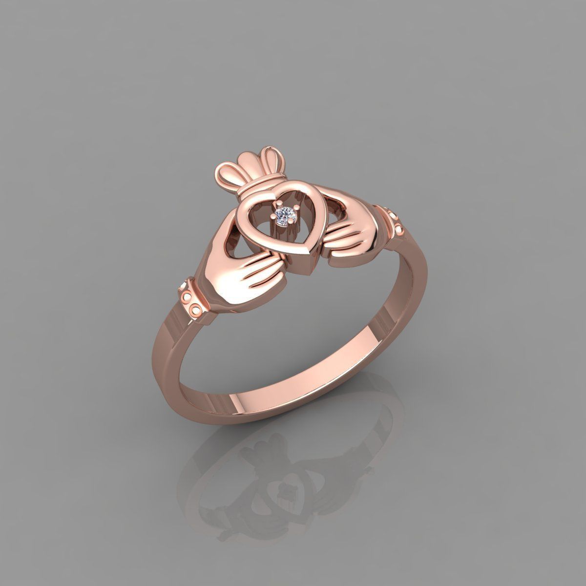 Heart Hand Ring 3d Model and render Detail  3D print model_1