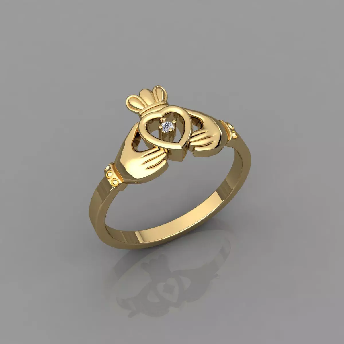 Heart Hand Ring 3d Model and render Detail  3D print model_0