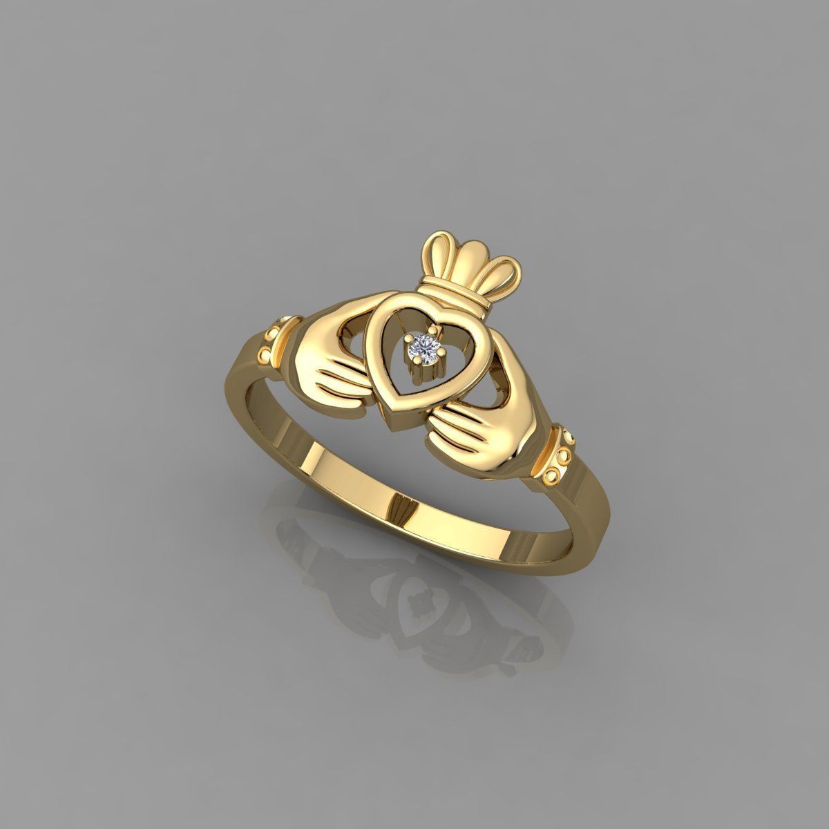 Heart Hand Ring 3d Model and render Detail  3D print model_3
