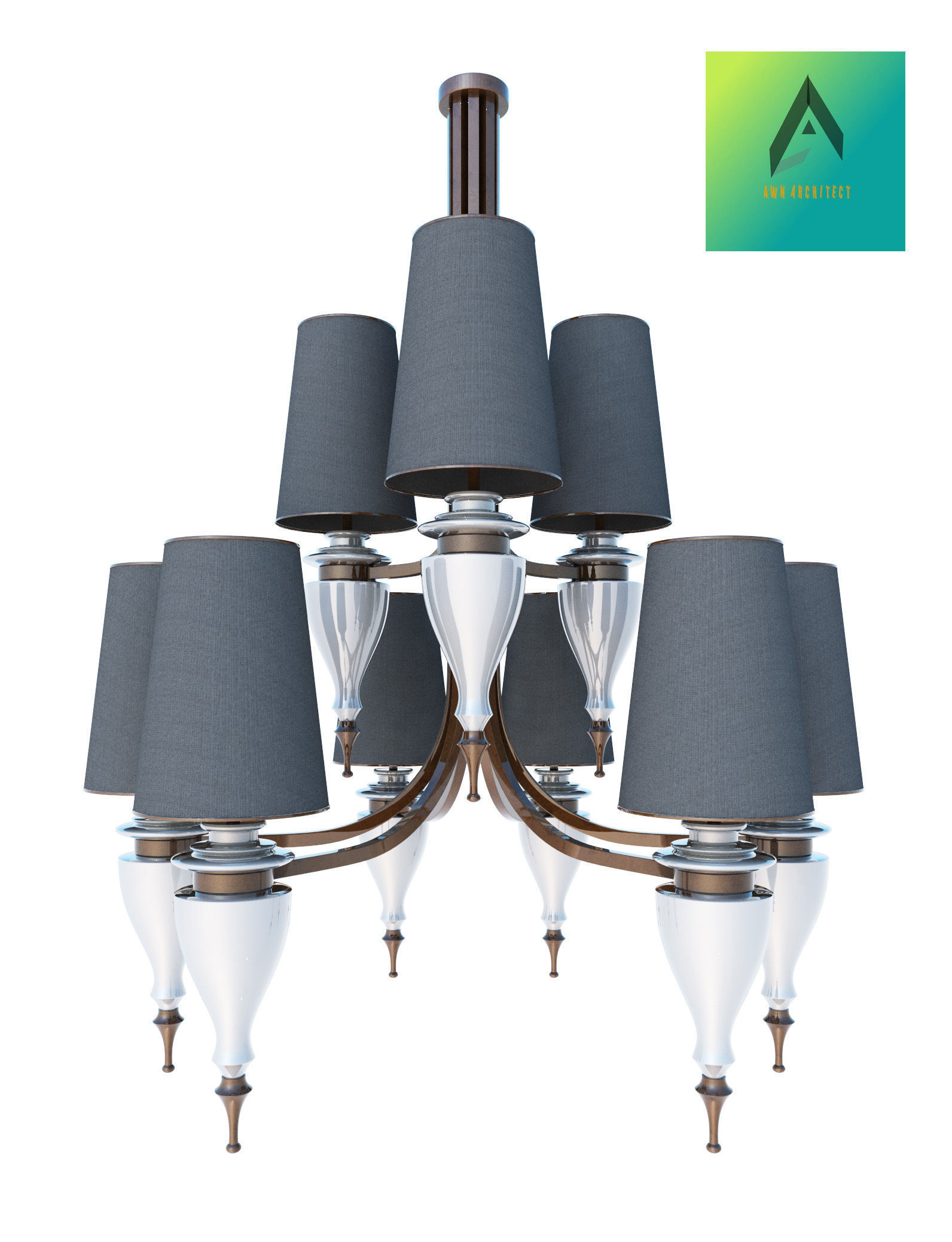 Pendant lamp Luster italamp majestic  3D print model_1