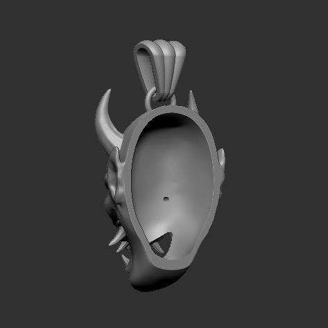 Ring Pendant Oni 3D print model_8