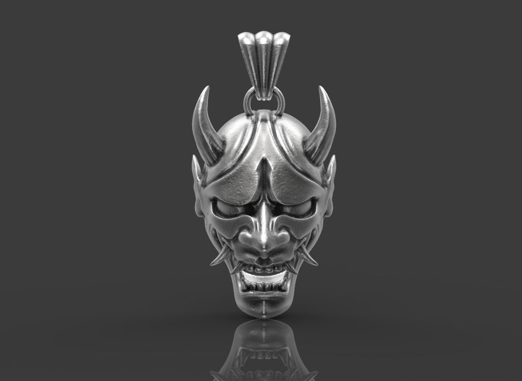 Ring Pendant Oni 3D print model_1