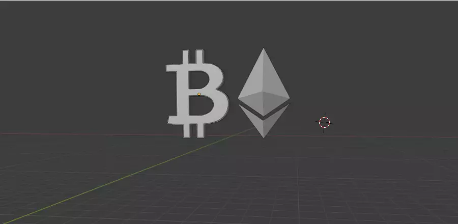 BTC ETH cyrptocurrency coin Free 3D model
