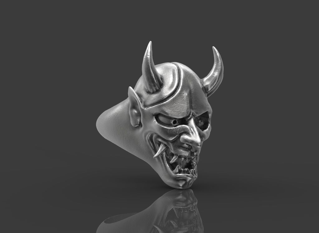 Ring Oni Skull 3D print model_2