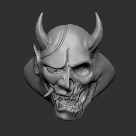 Ring Oni Skull 3D print model_4