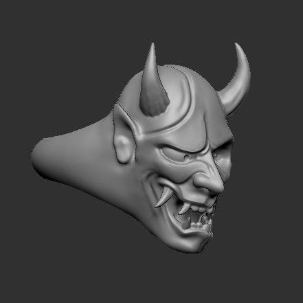 Ring Oni Skull 3D print model_6
