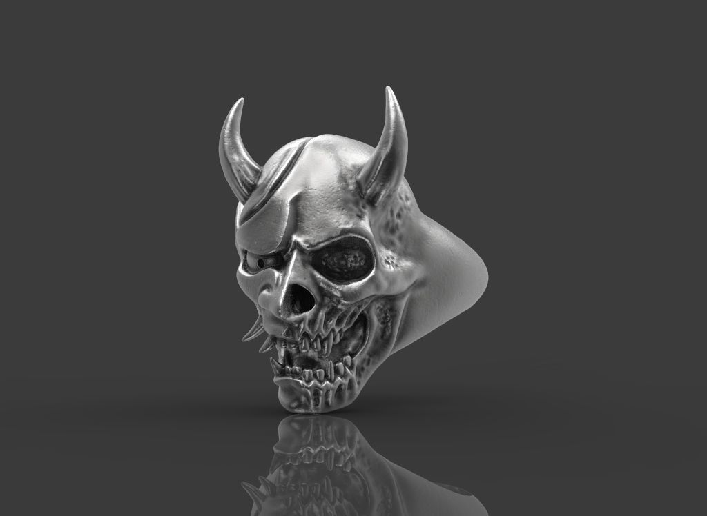 Ring Oni Skull 3D print model_1