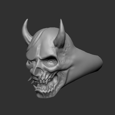 Ring Oni Skull 3D print model_5