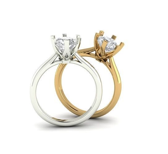 tiffany 6prongs solitary ring 3D print model