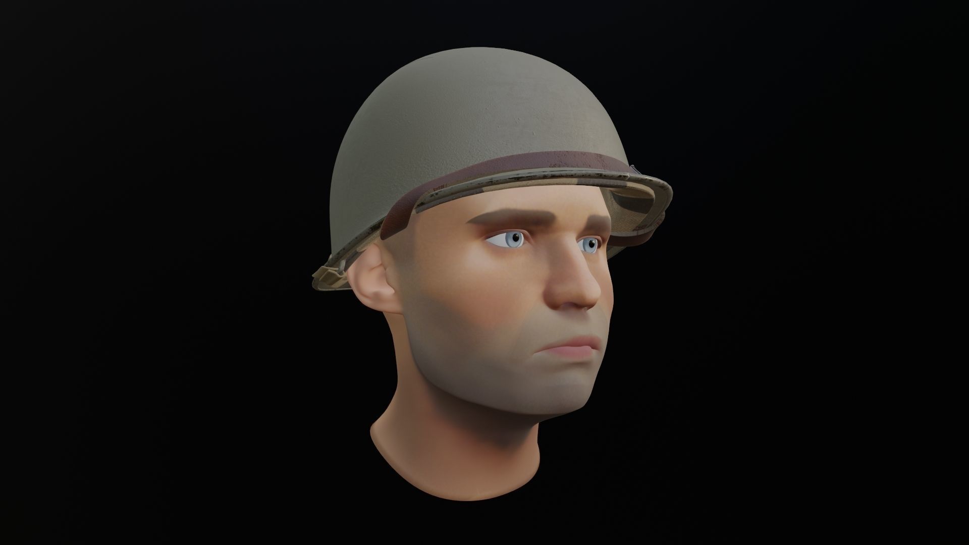 Accurate M1 Army Helmet 3D Model Low-poly 3D model_7