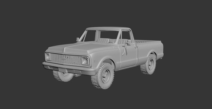 CHEVROLET K20 1972 3D print model 2
