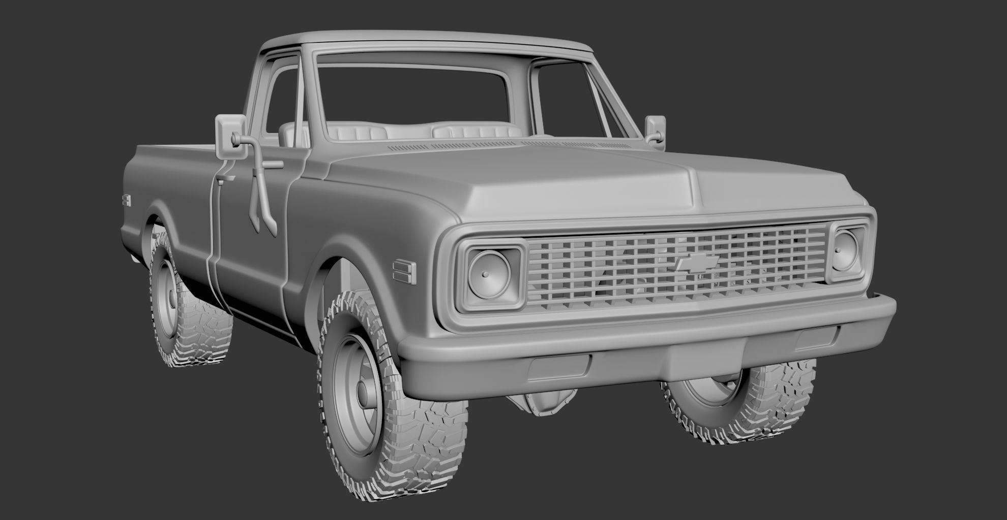 CHEVROLET K20 1972 3D print model_8