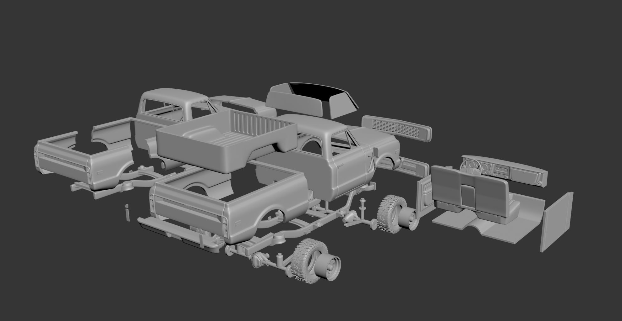 CHEVROLET K20 1972 3D print model_10