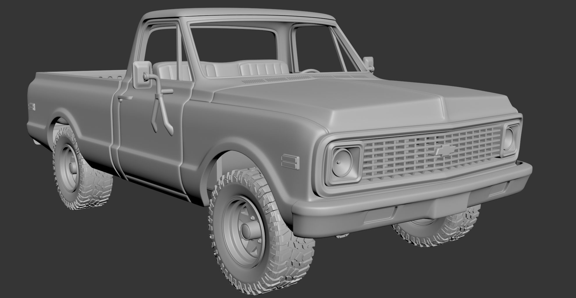 CHEVROLET K20 1972 3D print model_7