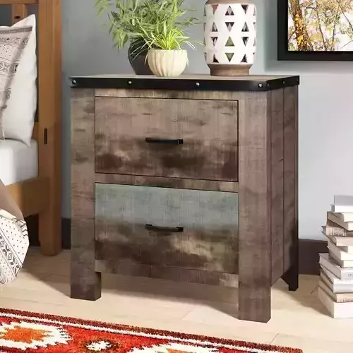 Shandra Drawer Nightstand in Multicolor