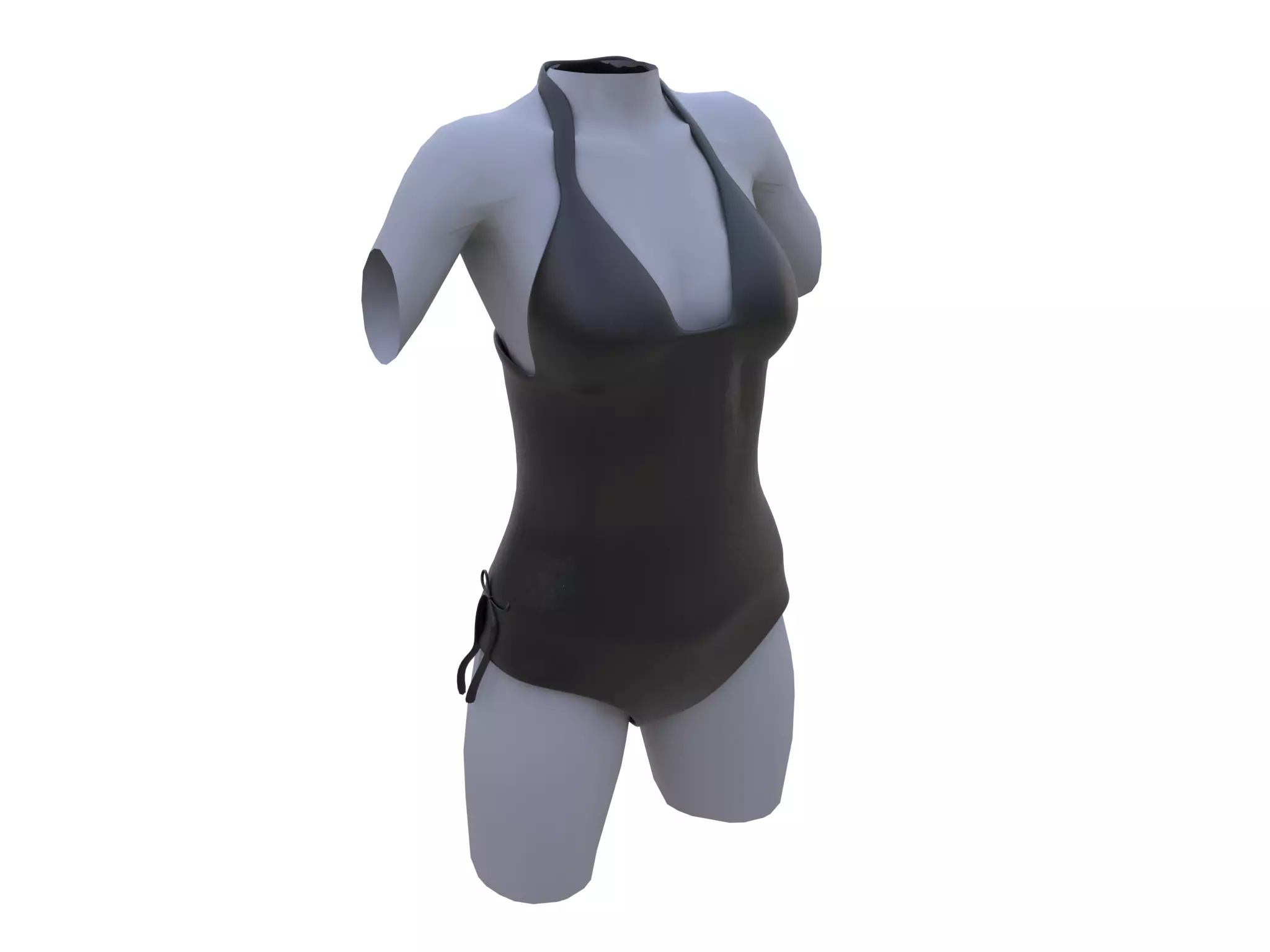 Swimsuit mannequin wearing on beach Low-poly 3D model