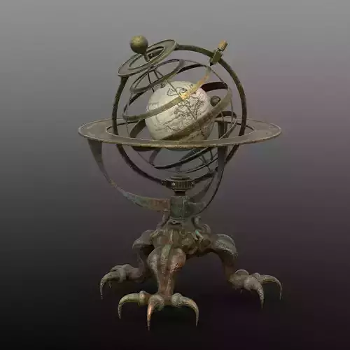 Astrolabe globe with claws