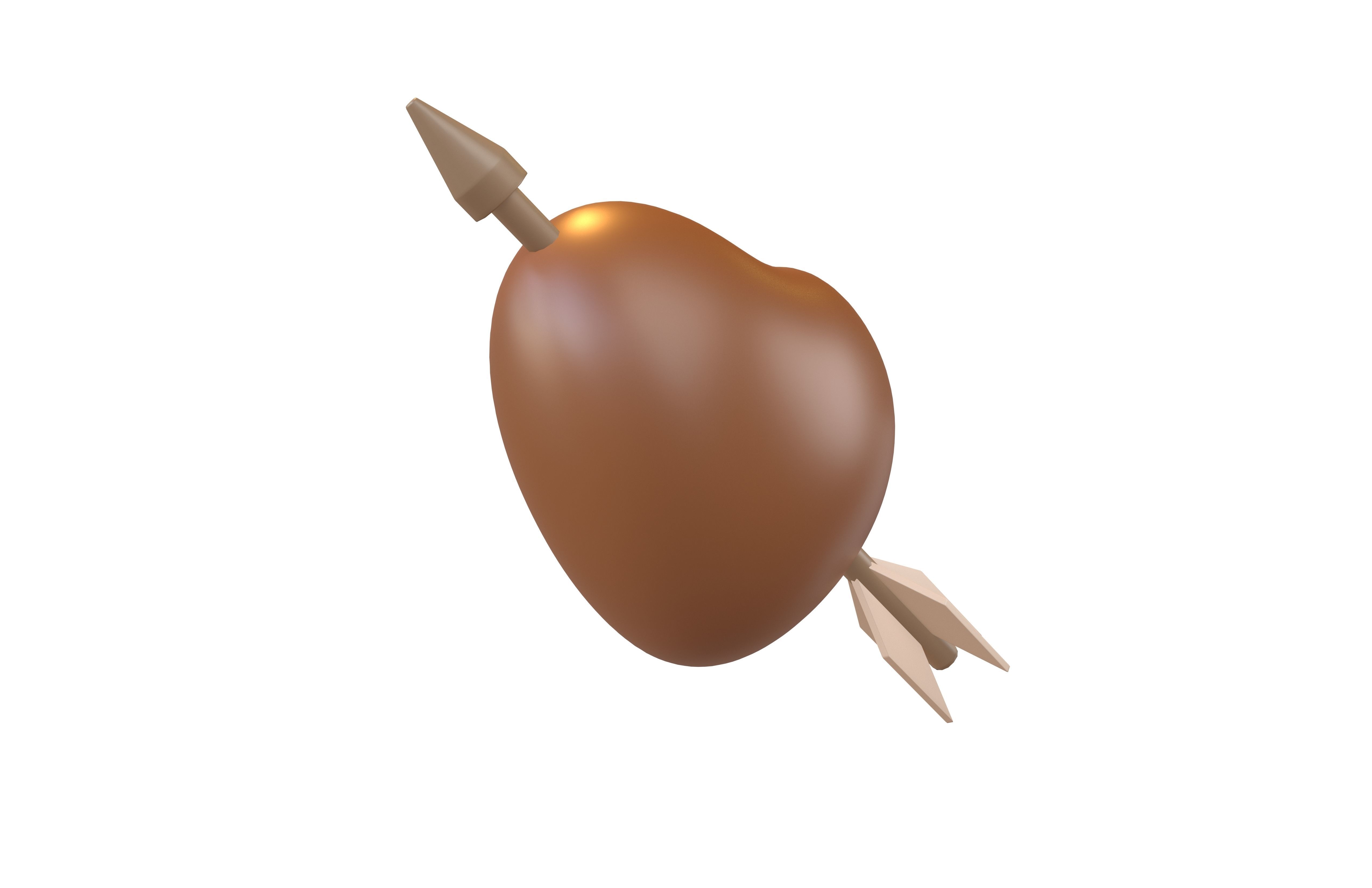 Heart With Arrow v1 005 Low-poly 3D model_3