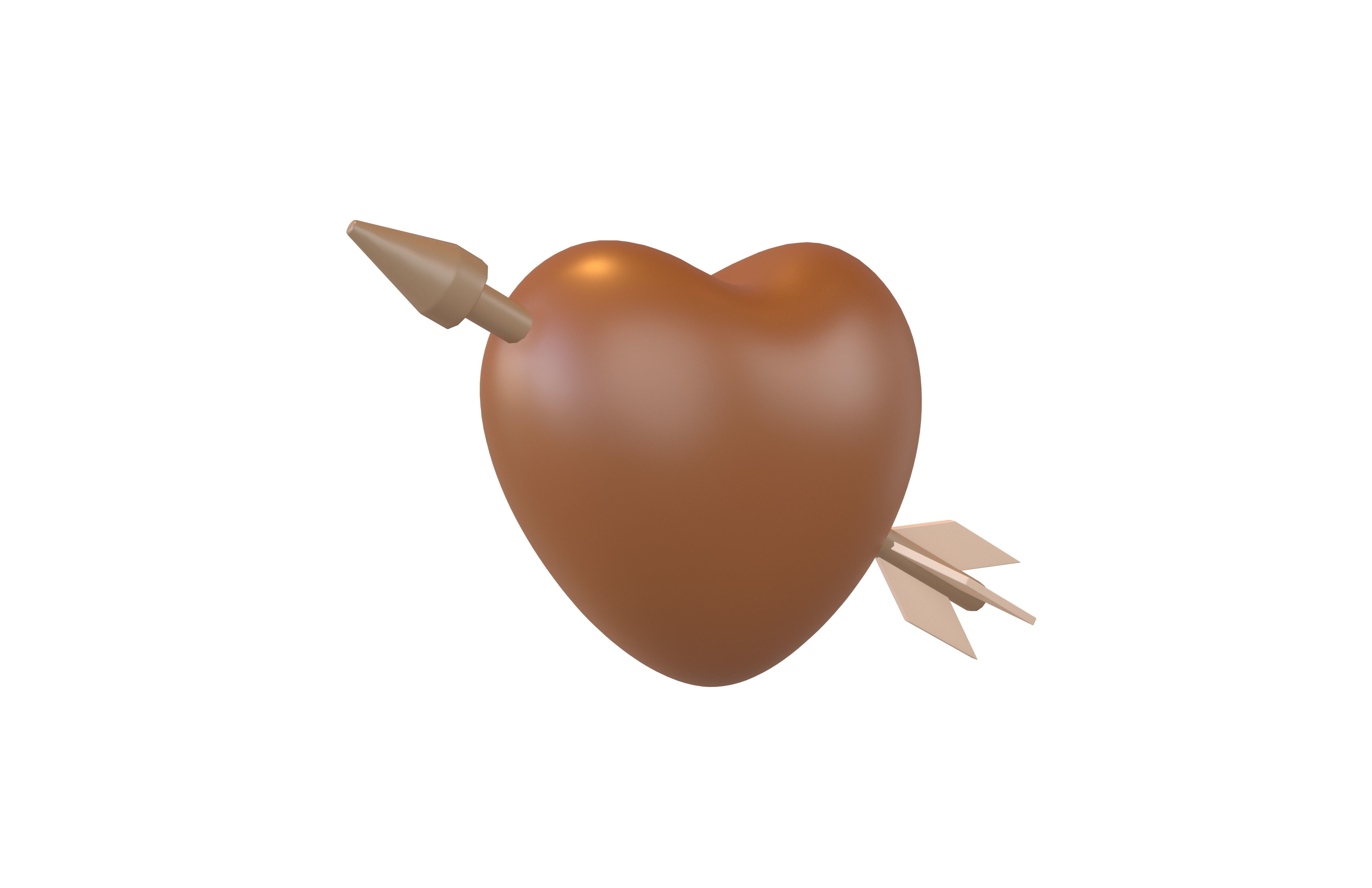 Heart With Arrow v1 005 Low-poly 3D model_1
