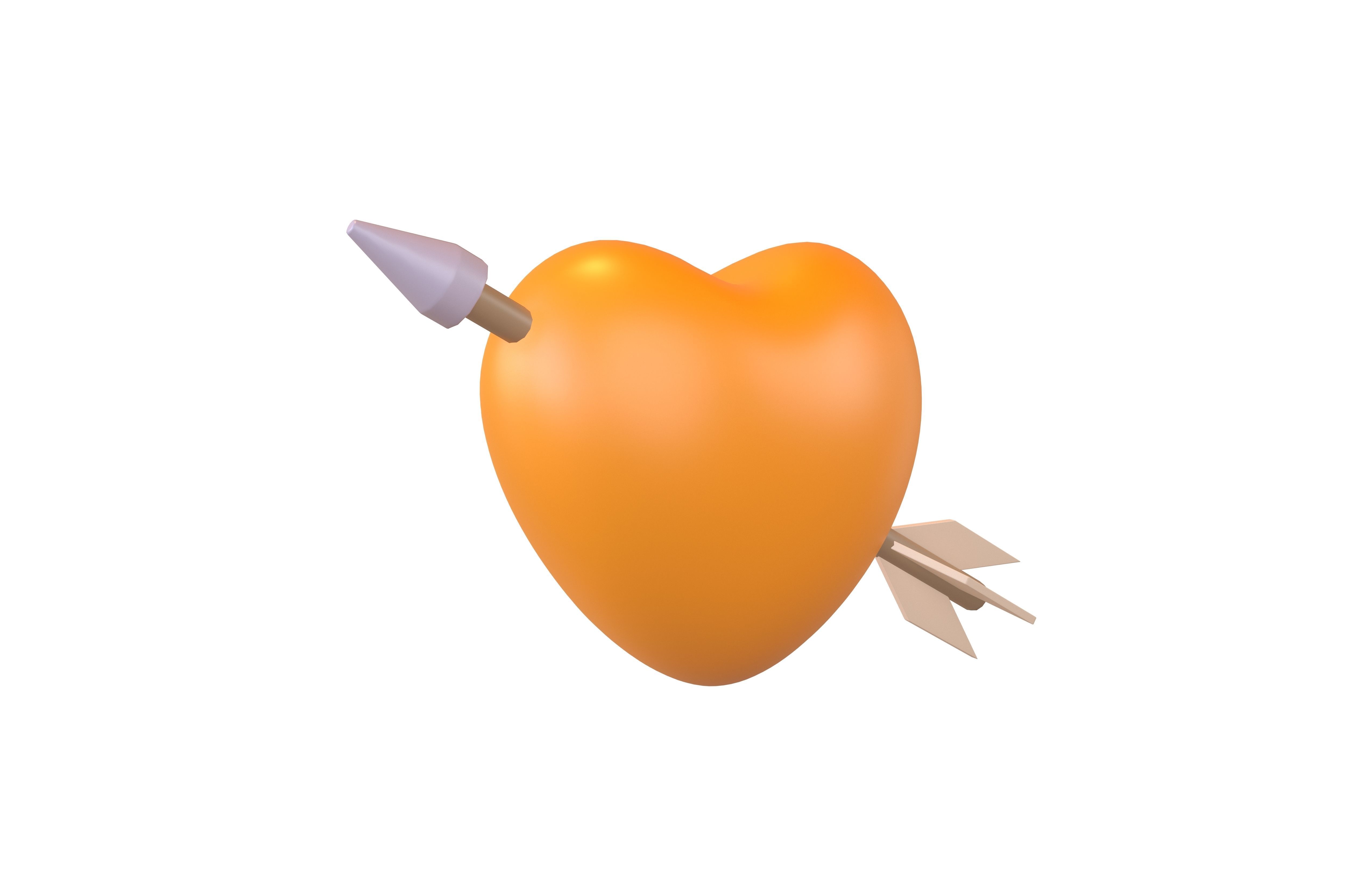 Heart With Arrow v1 007 Low-poly 3D model_1