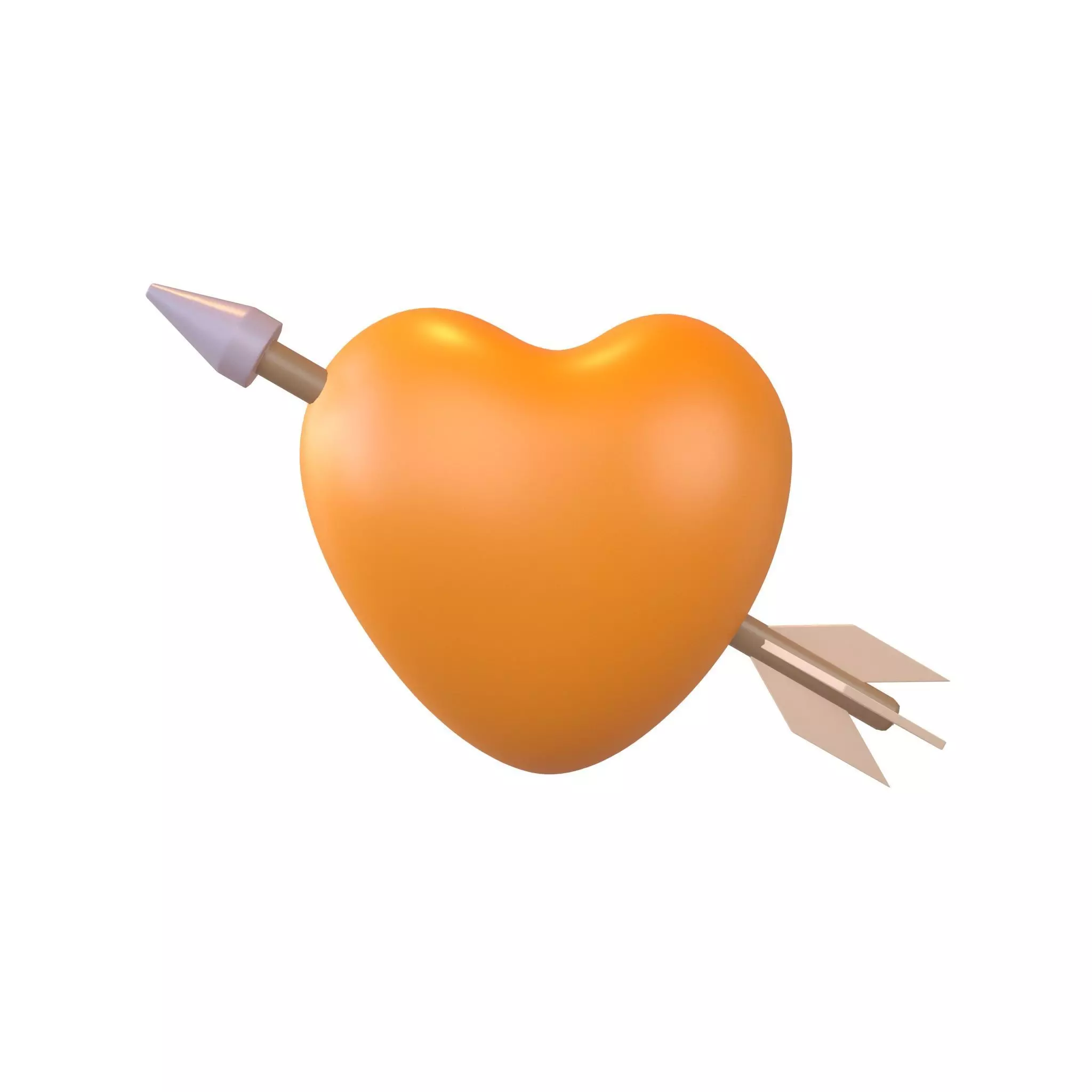 Heart With Arrow v1 007 Low-poly 3D model_0