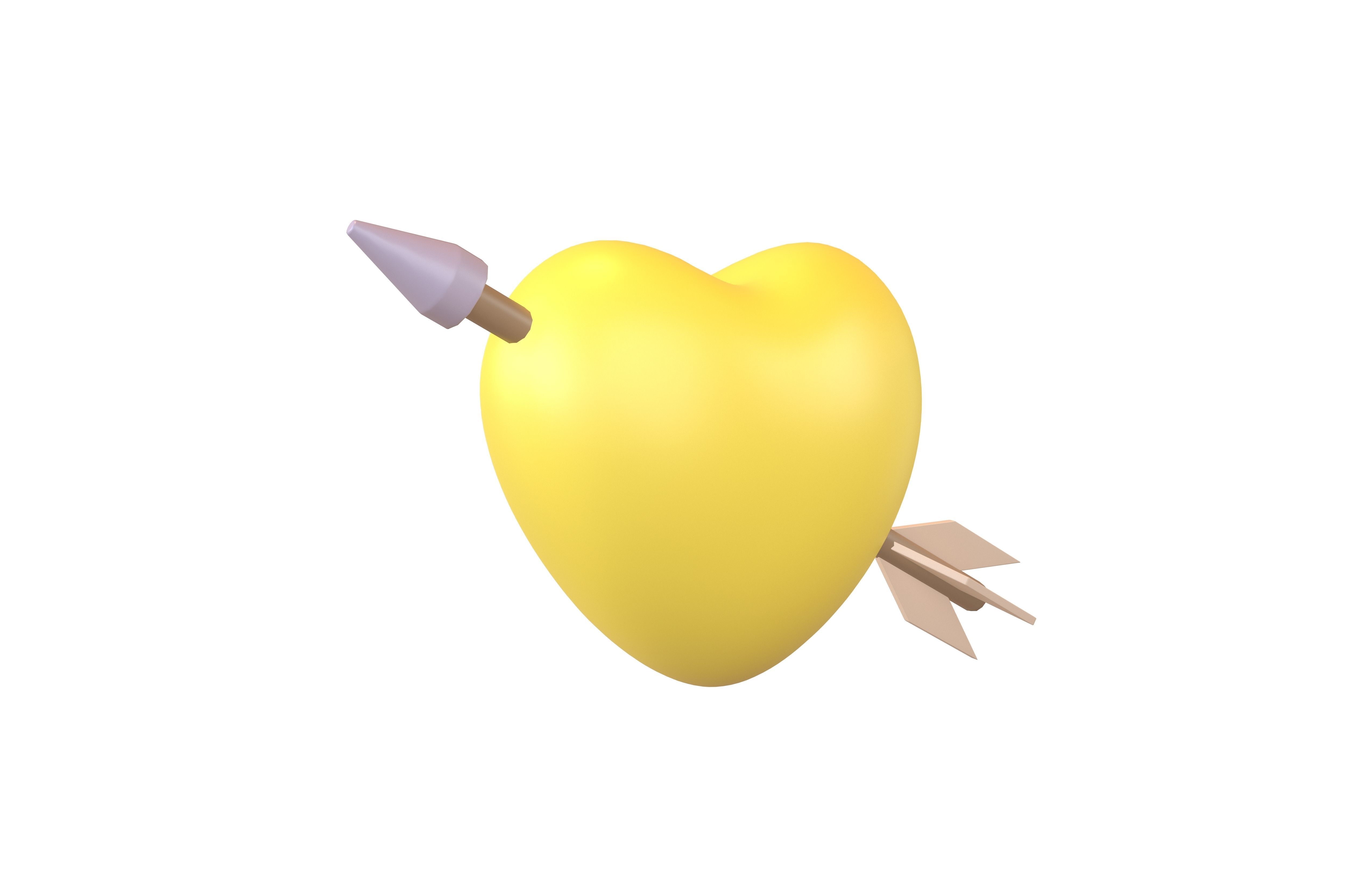 Heart With Arrow v1 009 Low-poly 3D model_1