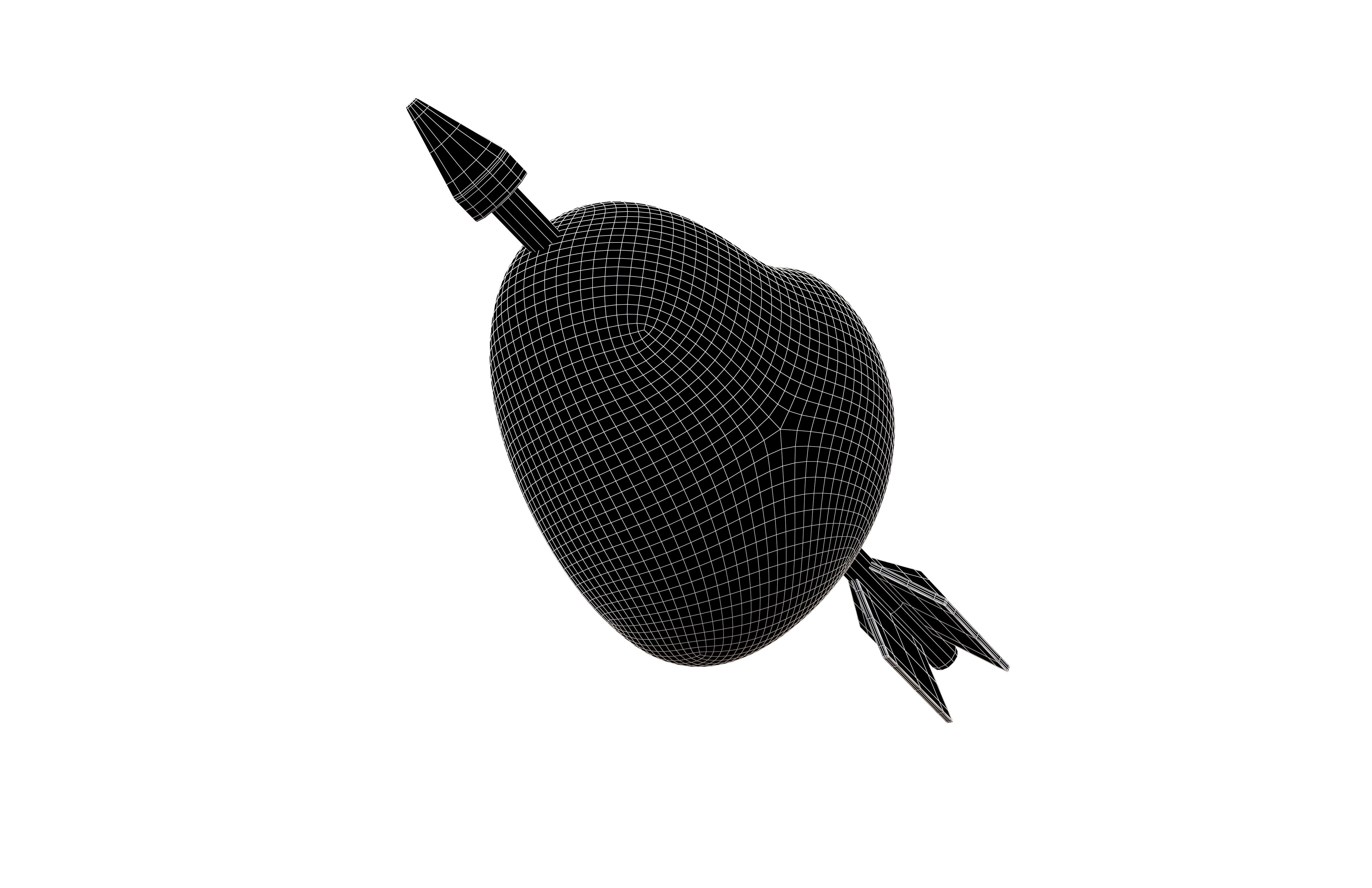 Heart With Arrow v1 009 Low-poly 3D model_6