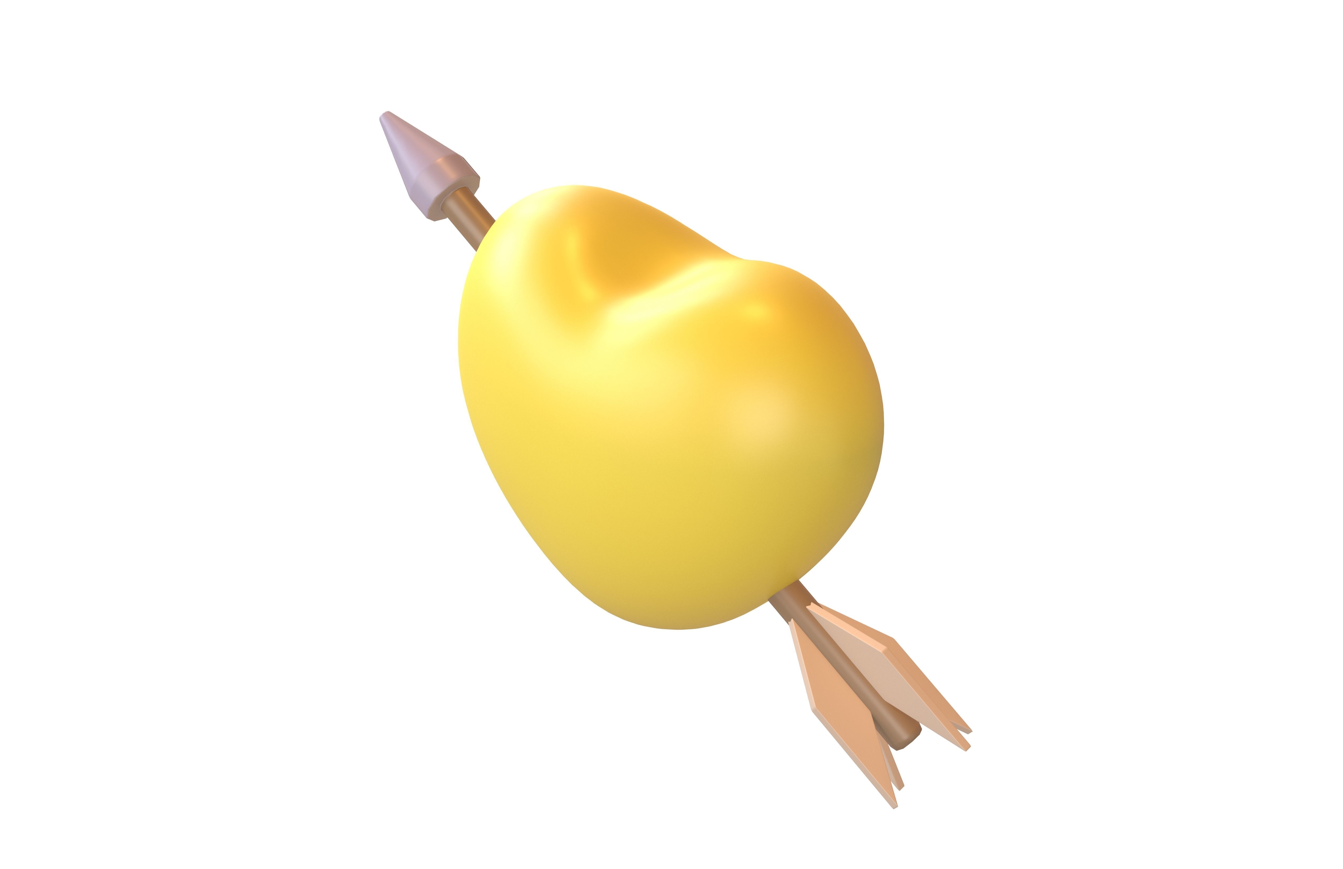 Heart With Arrow v1 009 Low-poly 3D model_2