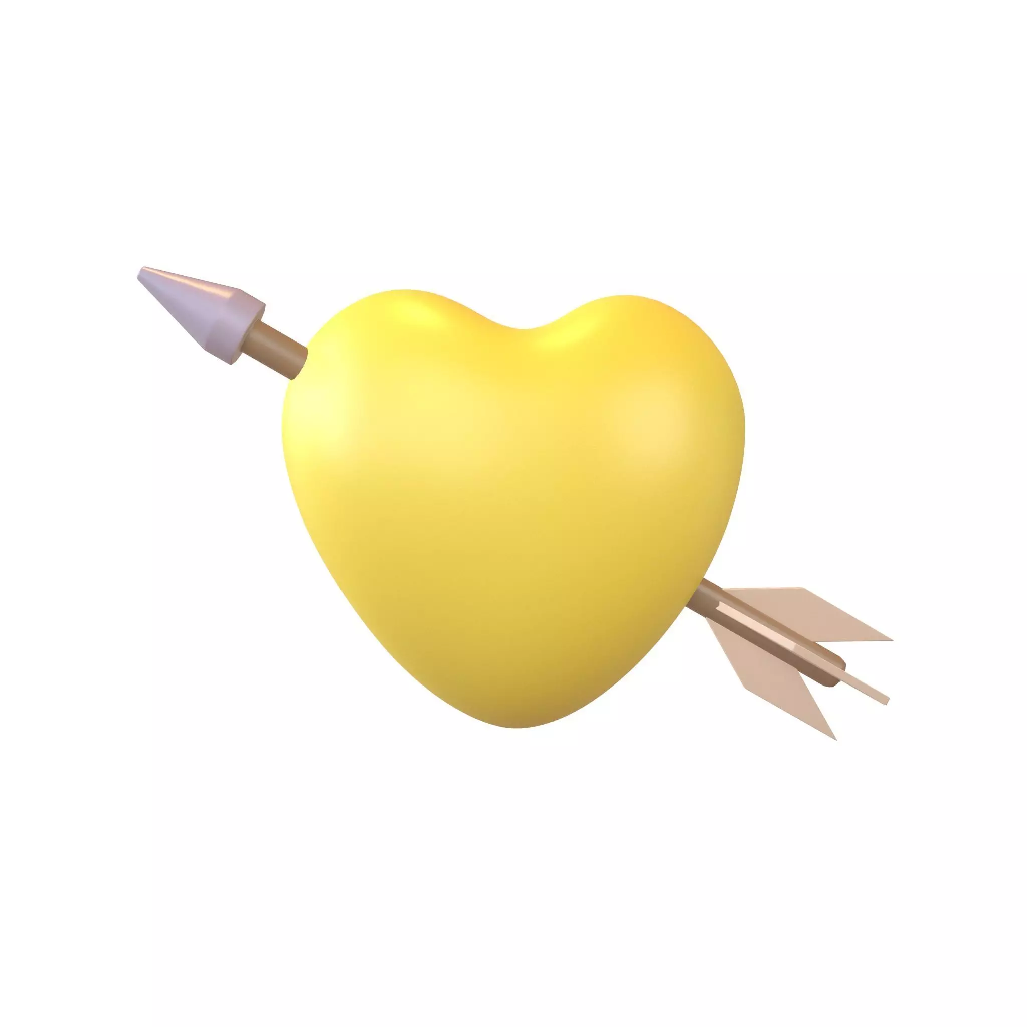 Heart With Arrow v1 009 Low-poly 3D model_0