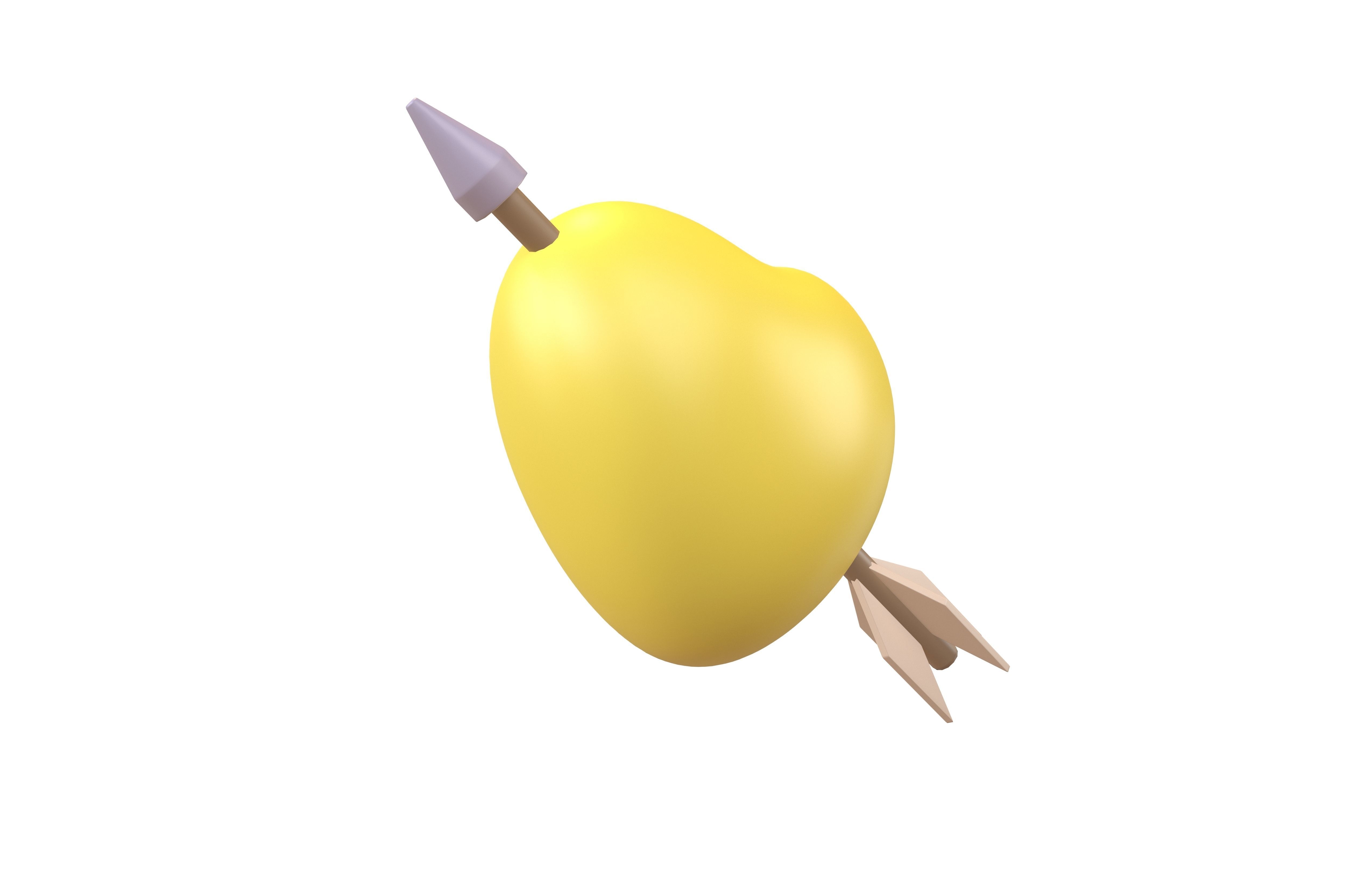 Heart With Arrow v1 009 Low-poly 3D model_3