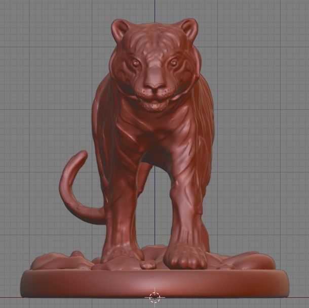 Tiger statue of 3D print model_4