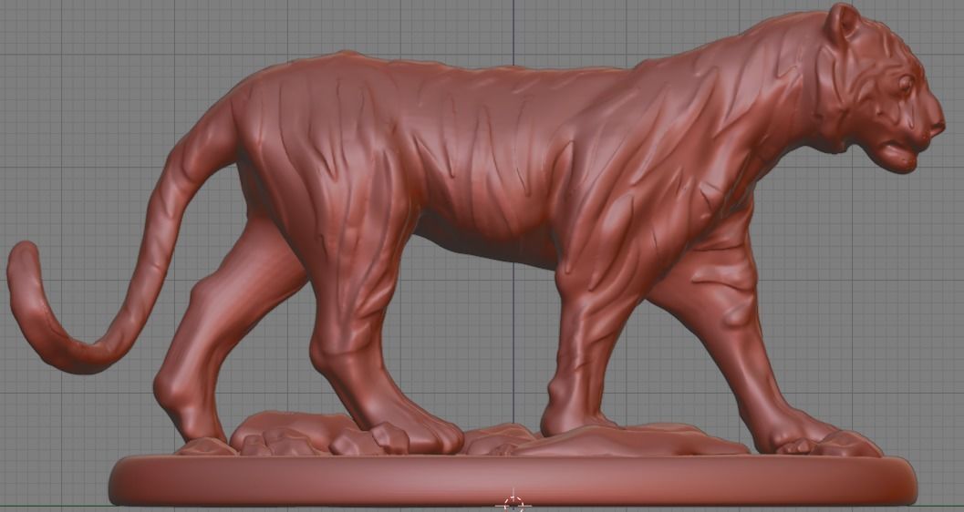 Tiger statue of 3D print model_7