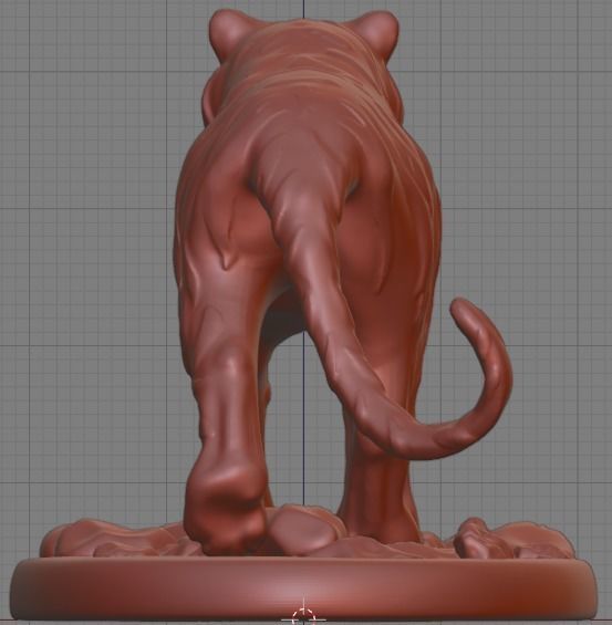 Tiger statue of 3D print model_6